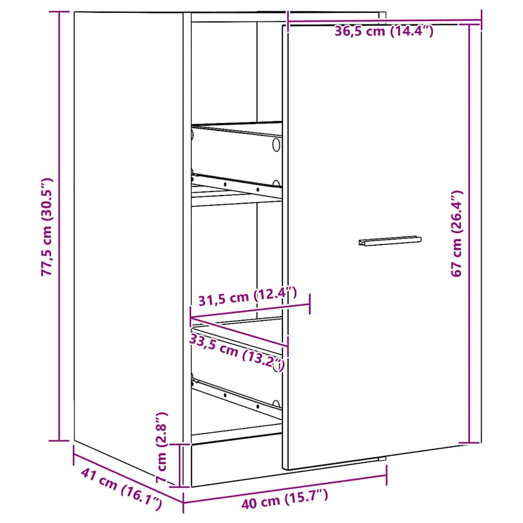 Apothecary Cabinet Artisian Oak 40x41x77.5 cm Engineered Wood
