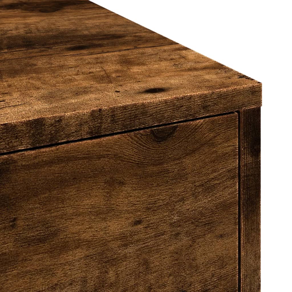 Narrow Bathroom Cupboard with Wheels Smoked Oak Engineered Wood