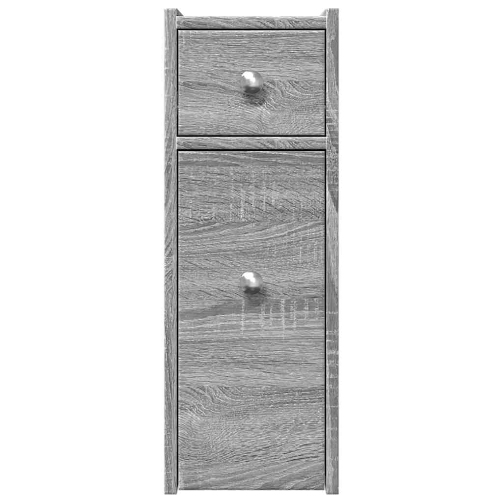 Narrow Bathroom Cupboard with Wheels Grey Sonoma Engineered Wood