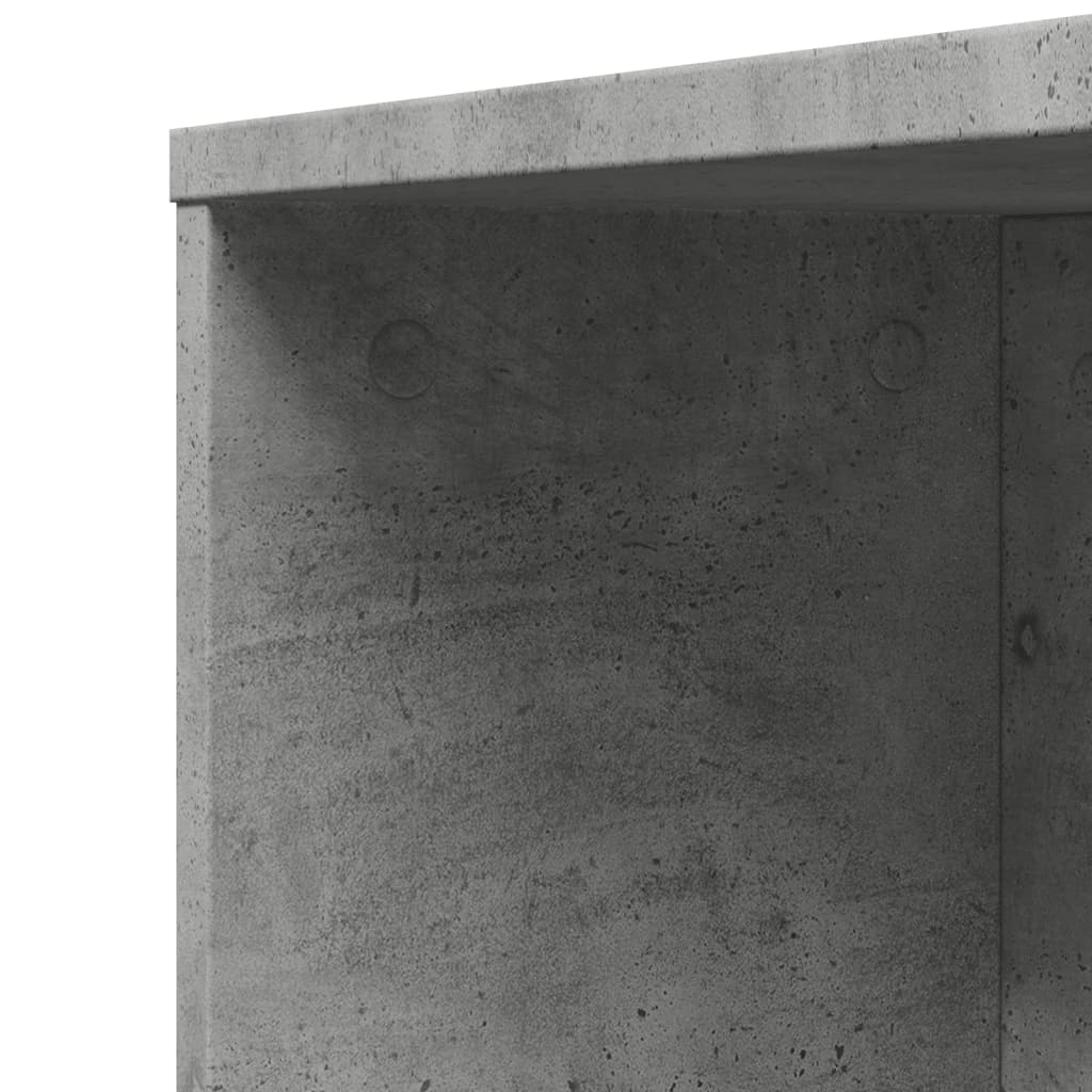 Narrow Bathroom Cupboard with Wheels Concrete Grey Engineered Wood