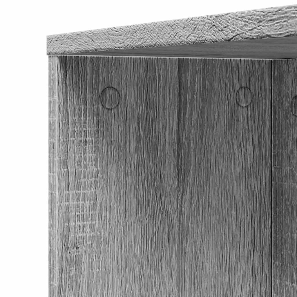 Narrow Bathroom Cupboard with Wheels Grey Sonoma Engineered Wood