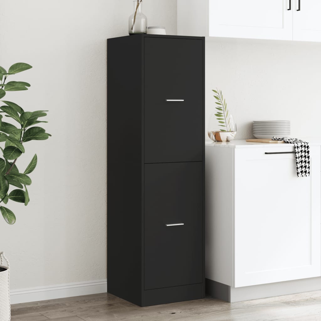 Apothecary Cabinet Black 40x41x144.5 cm Engineered Wood