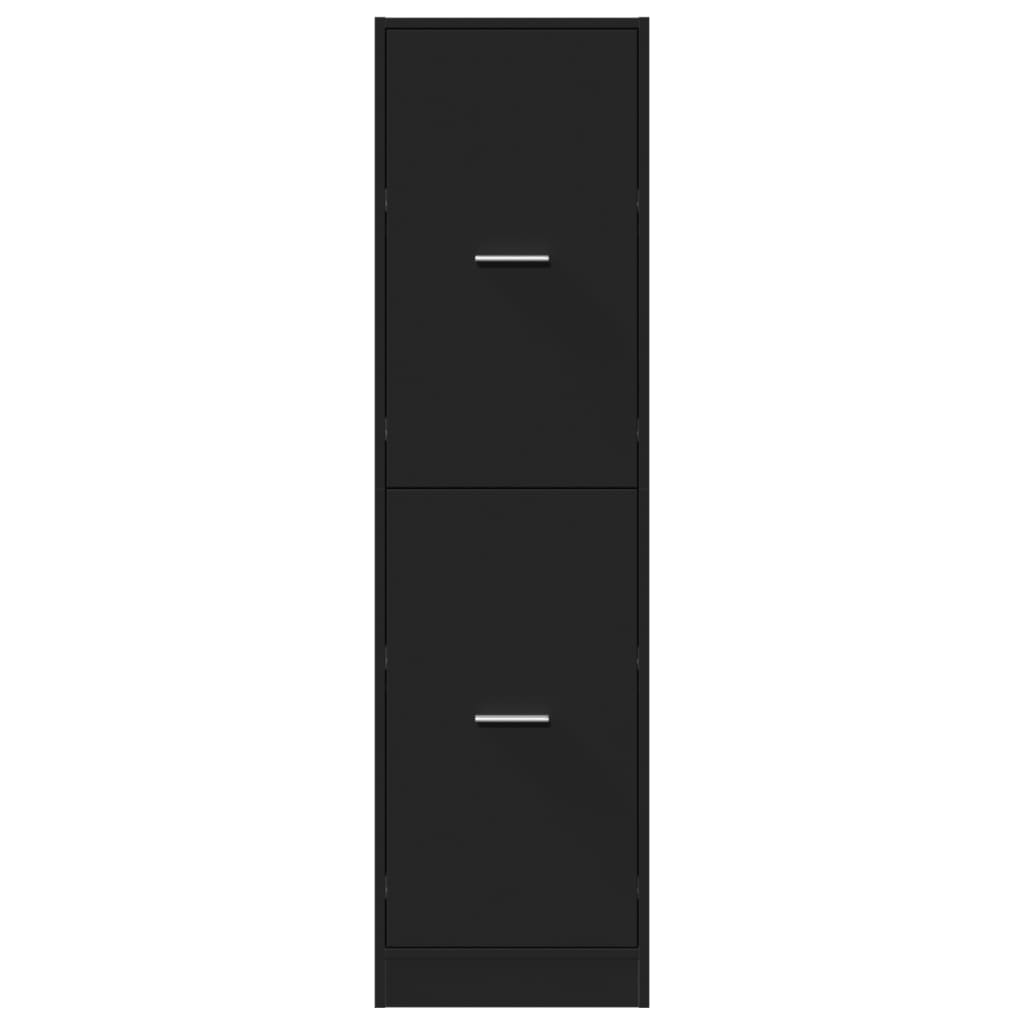 Apothecary Cabinet Black 40x41x144.5 cm Engineered Wood