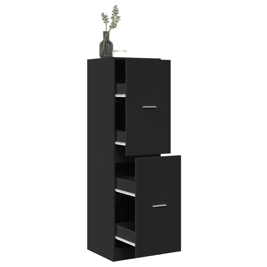 Apothecary Cabinet Black 40x41x144.5 cm Engineered Wood