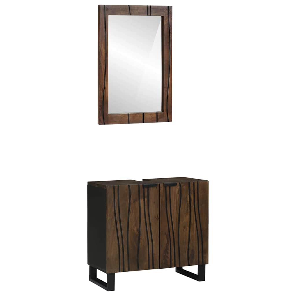 Bathroom Furniture Set 2 pcs Walnut Brown 62 x 33 x 58 cm