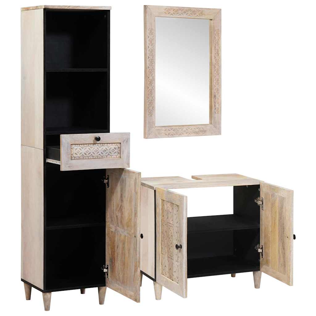 Bathroom Furniture Set with Drawer 3 pcs White 38 x 33 x 160 cm