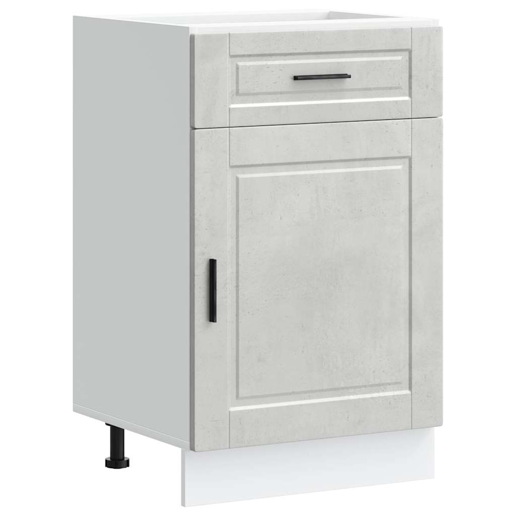 Kitchen Base Cabinet Porto Concrete Grey Engineered Wood