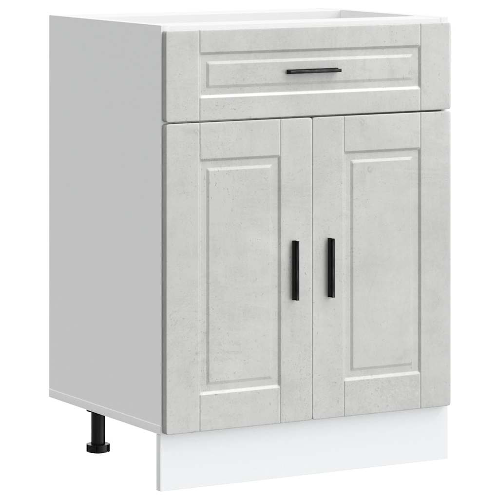 Kitchen Base Cabinet Porto Concrete Grey Engineered Wood