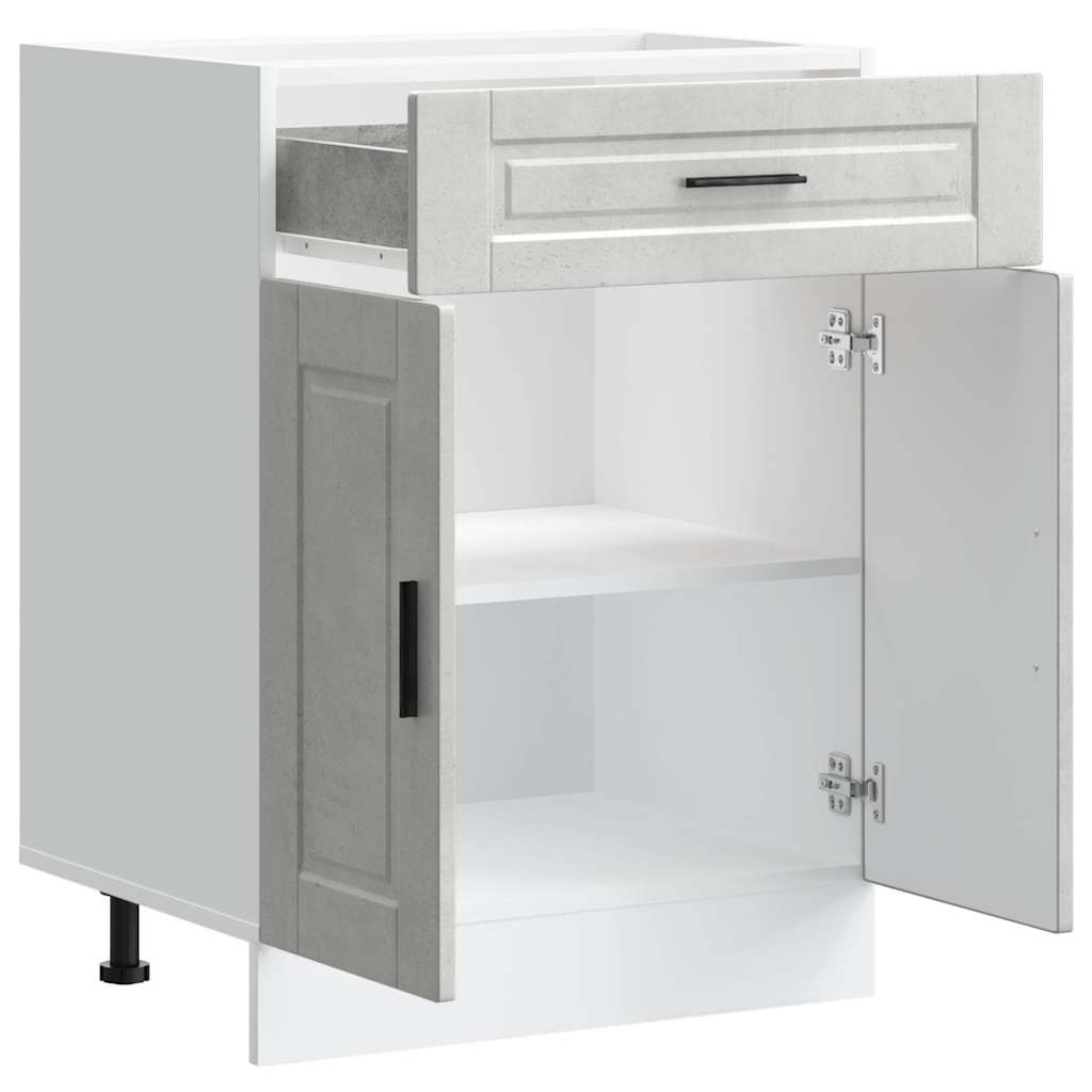 Kitchen Base Cabinet Porto Concrete Grey Engineered Wood