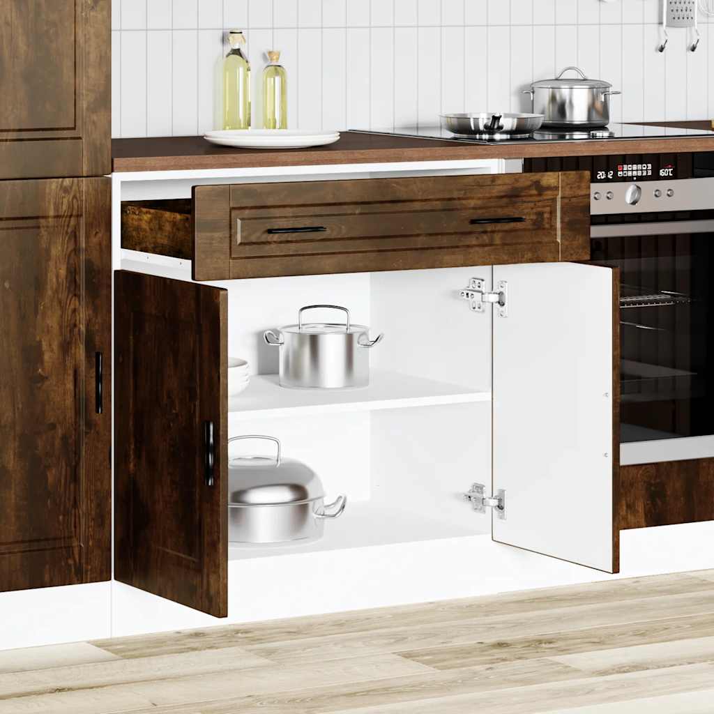 Kitchen Base Cabinet Porto Smoked Oak Engineered Wood