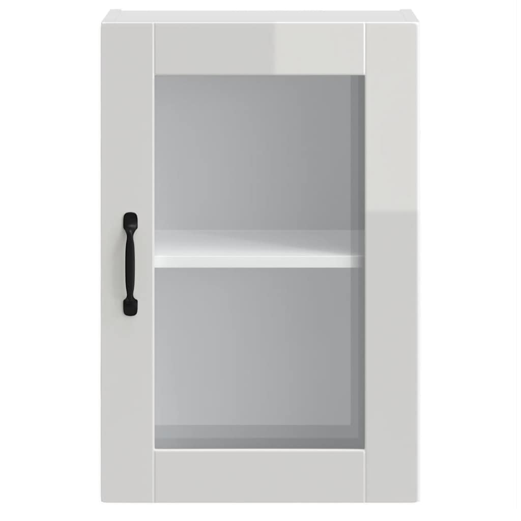 Kitchen Wall Cabinet with Glass Door Porto High Gloss White