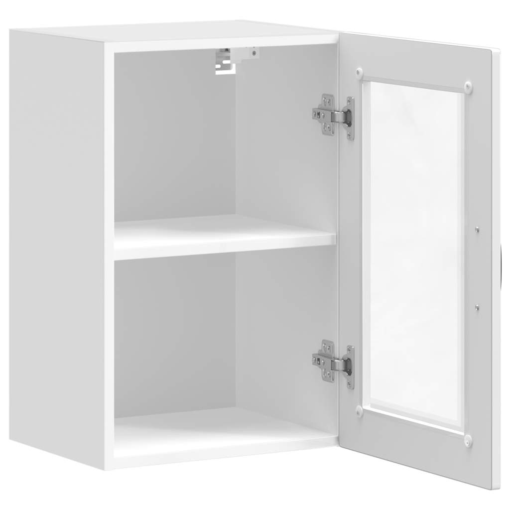 Kitchen Wall Cabinet with Glass Door Porto High Gloss White