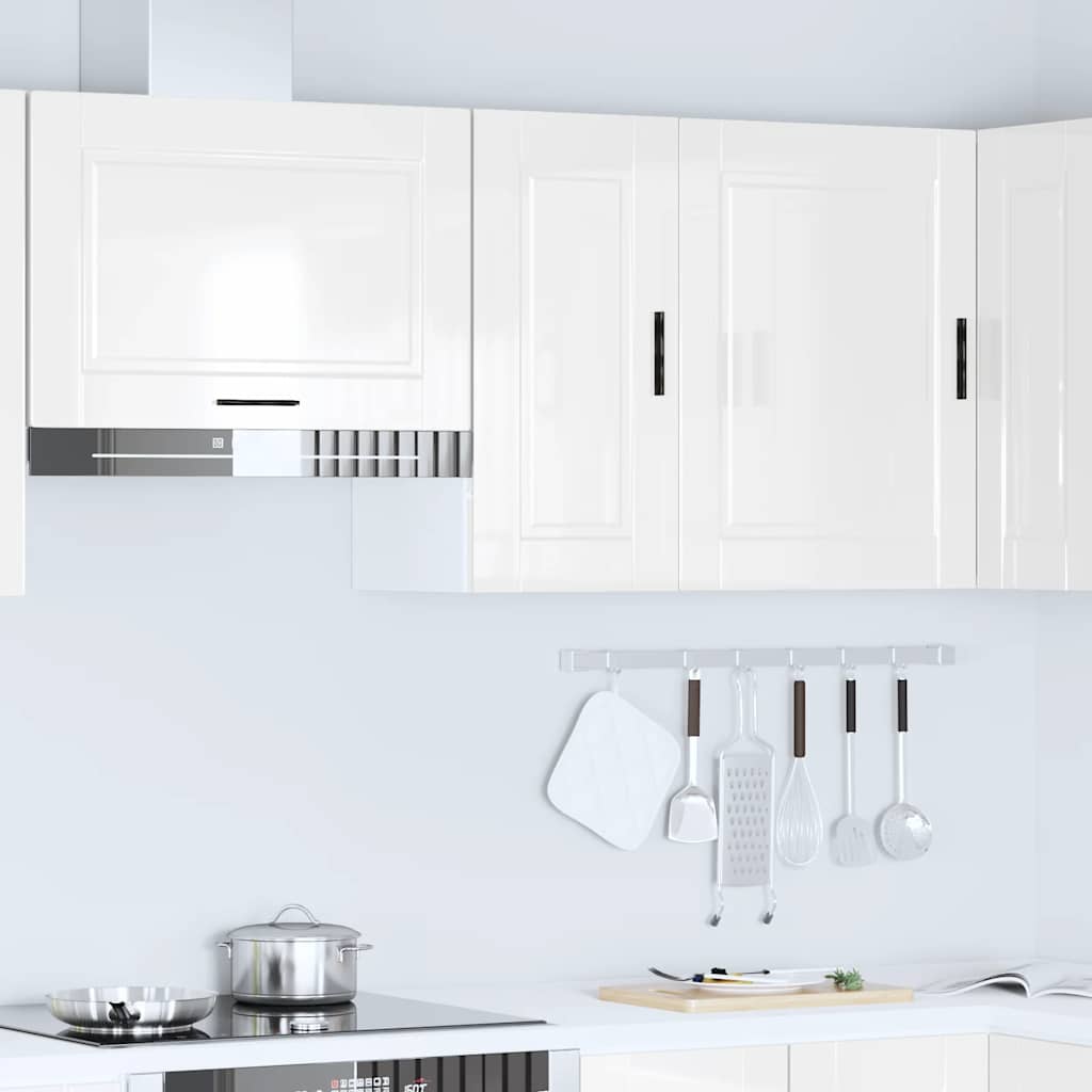 Kitchen Wall Cabinet Porto High Gloss White Engineered Wood