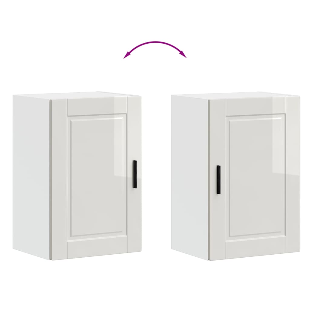 Kitchen Wall Cabinet Porto High Gloss White Engineered Wood