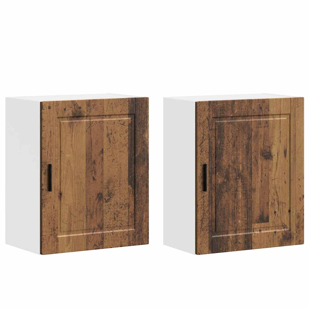 Kitchen Wall Cabinets 2 pcs Porto Old Wood Engineered Wood