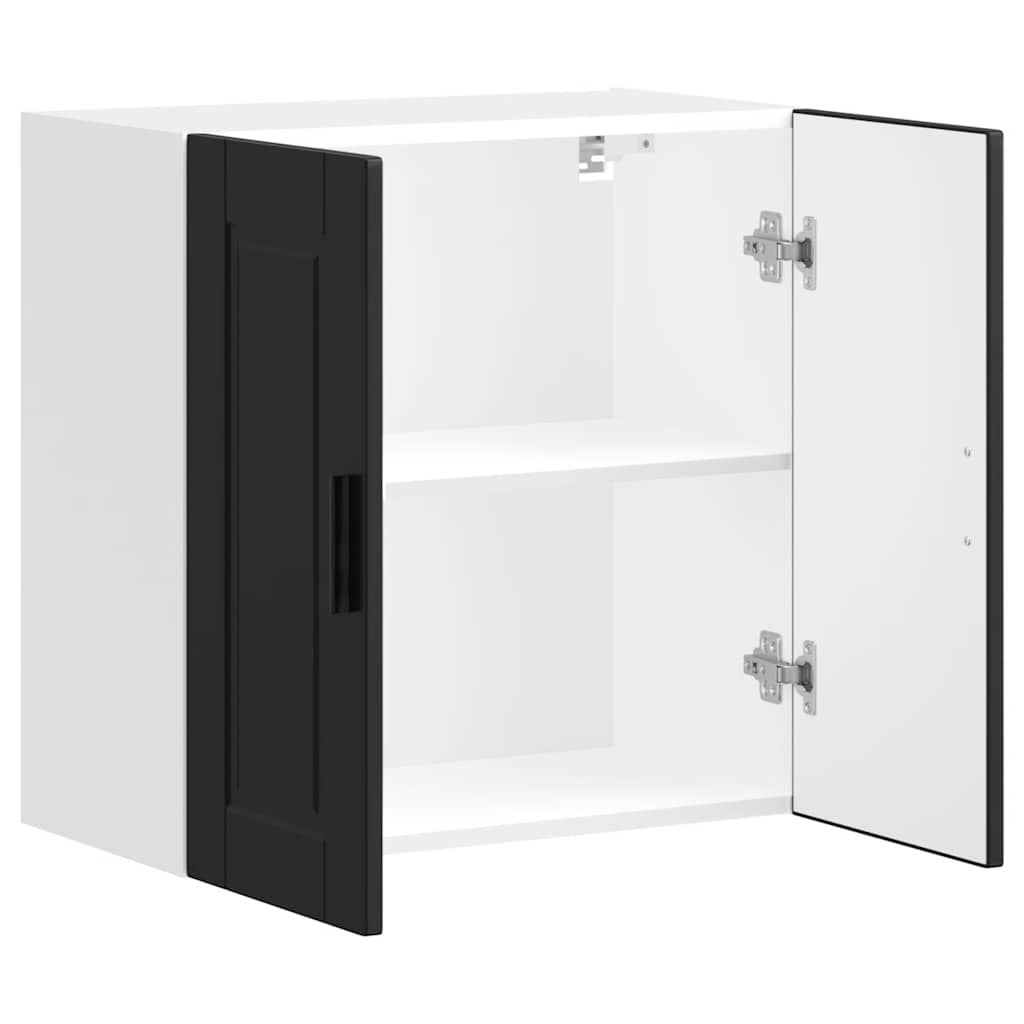 Kitchen Wall Cabinet Porto Black Engineered Wood