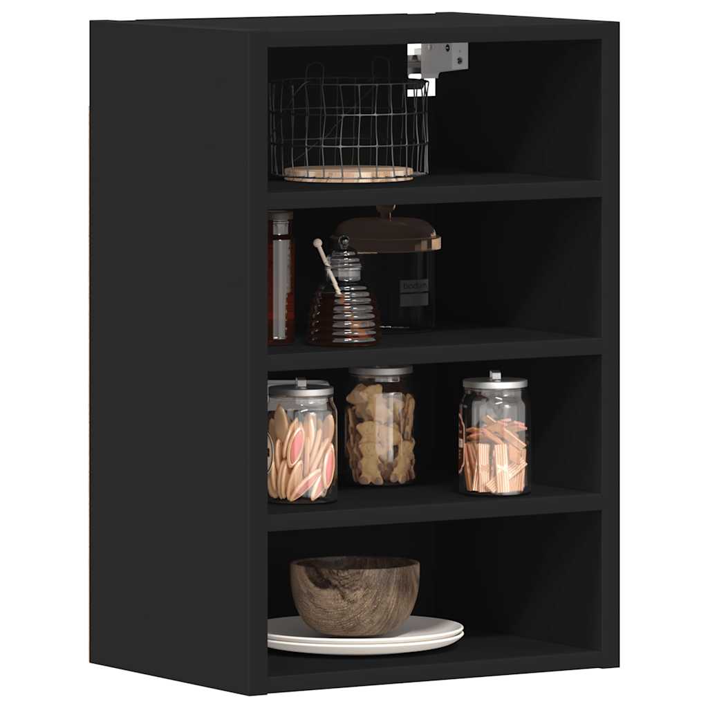 Hanging Cabinet Riga Black 40x29.5x60 cm Engineered Wood