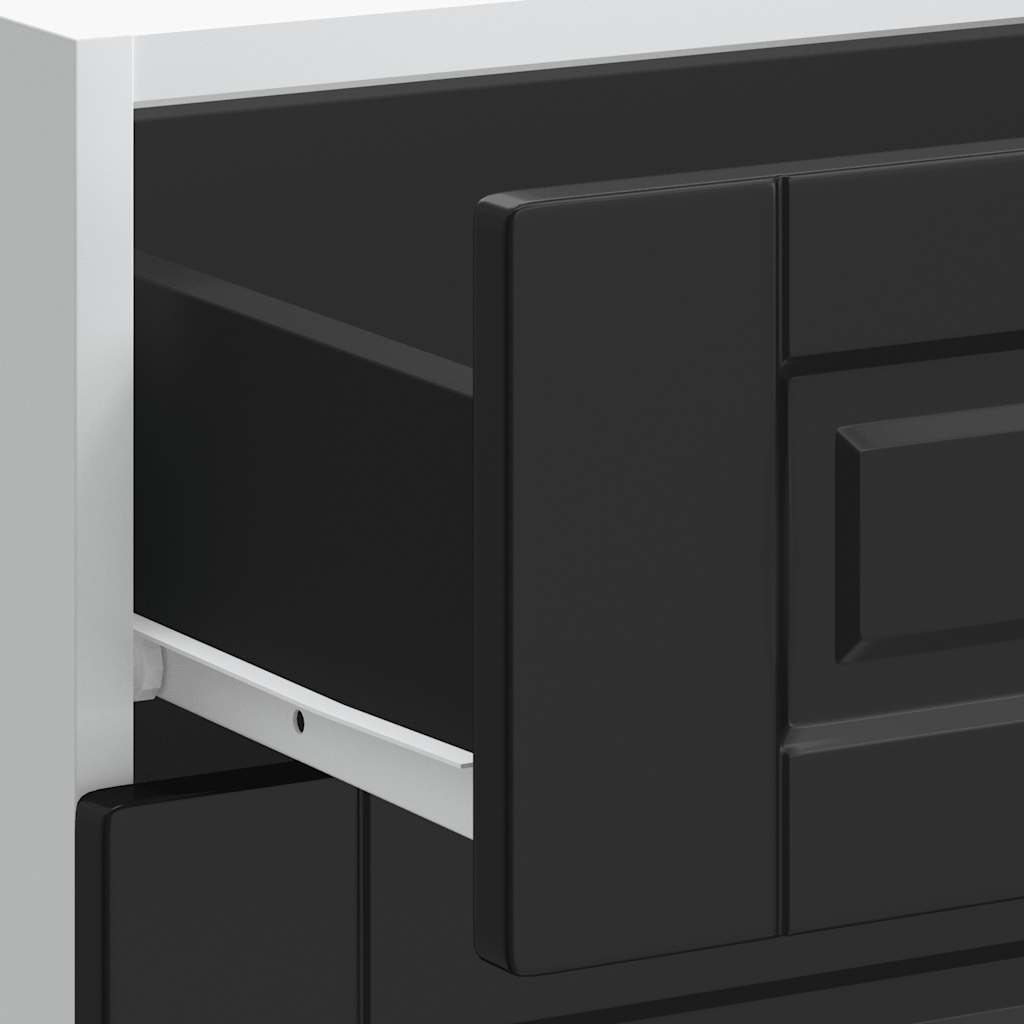 Kitchen Base Cabinet "Porto" Black Engineered Wood