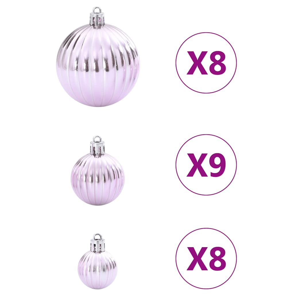 Christmas Baubles 100 pcs Pink Ø3/4/6 cm
