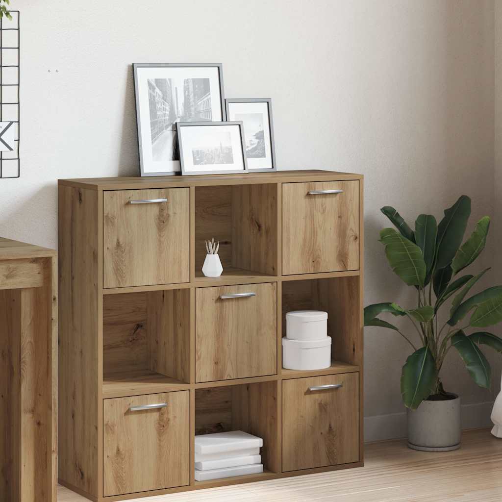 Bookshelf Artisan Oak 90x28x90 cm Engineered Wood