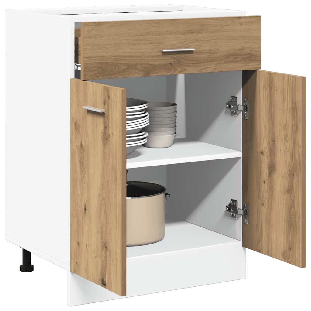 Drawer Bottom Cabinet Lyon Artisan Oak 60x46x81.5 cm Engineered Wood