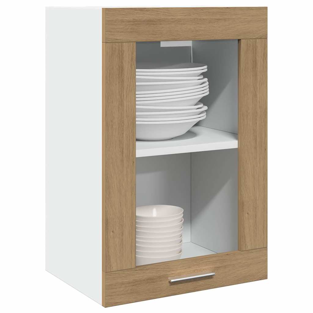 Hanging Glass Cabinet Lyon Artisan Oak 40x31x60 cm Engineered Wood