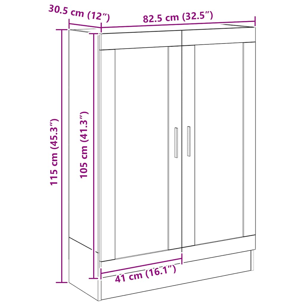 Book Cabinet Artisan Oak 82.5x30.5x115 cm Engineered Wood