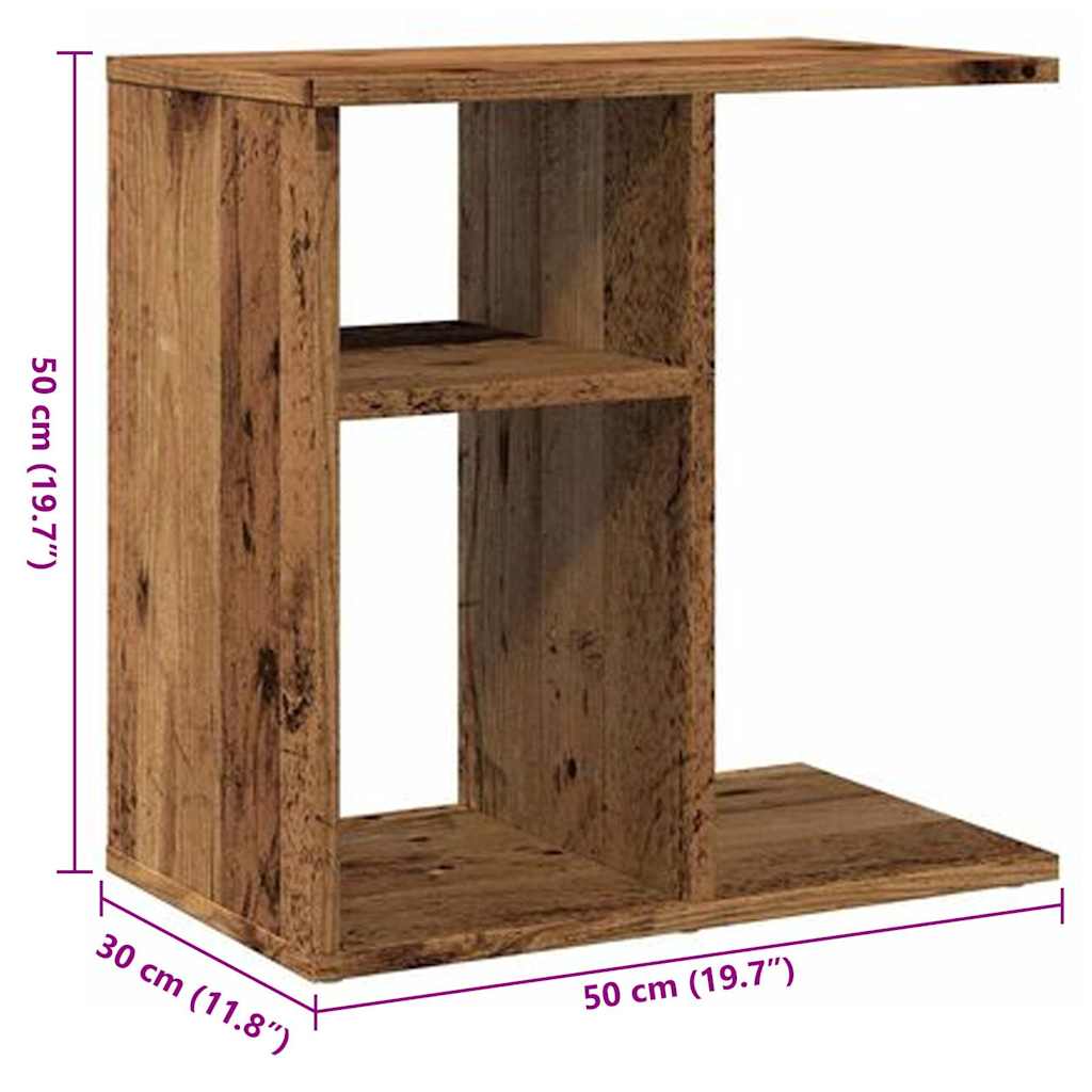 Side Table Old Wood 50x30x50 cm Engineered Wood