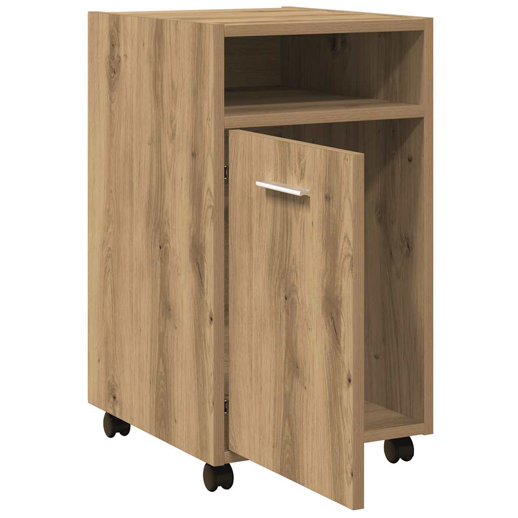 Cabinet with Wheels Artisan Oak 33x38x60 cm Engineered Wood