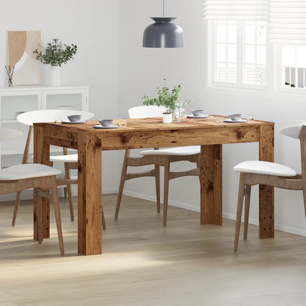 Dining Table Old Wood 140x74.5x76 cm Engineered Wood