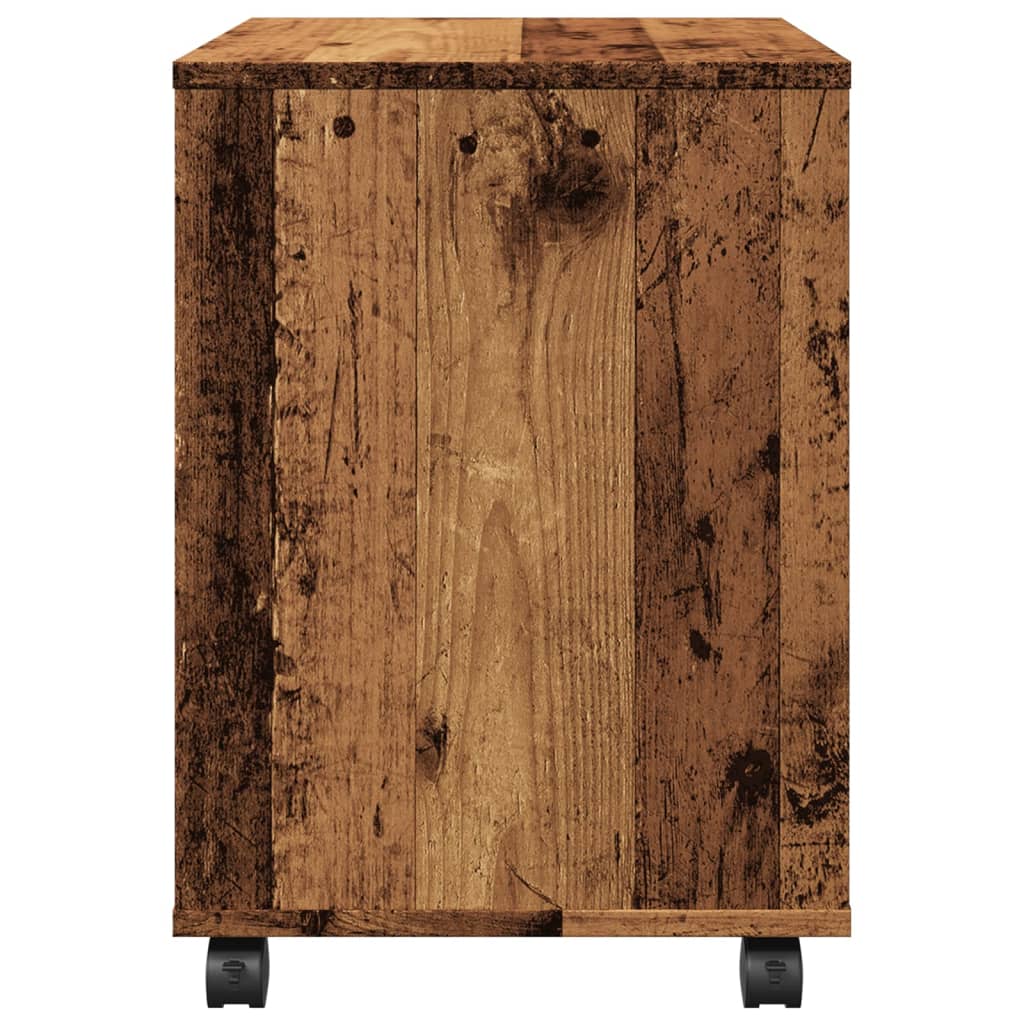 Rolling Cabinet Old Wood 45x38x54 cm Engineered Wood