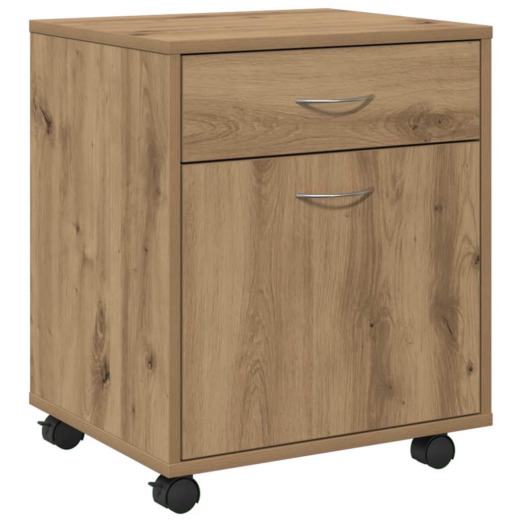 Rolling Cabinet Artisan Oak 45x38x54 cm Engineered Wood