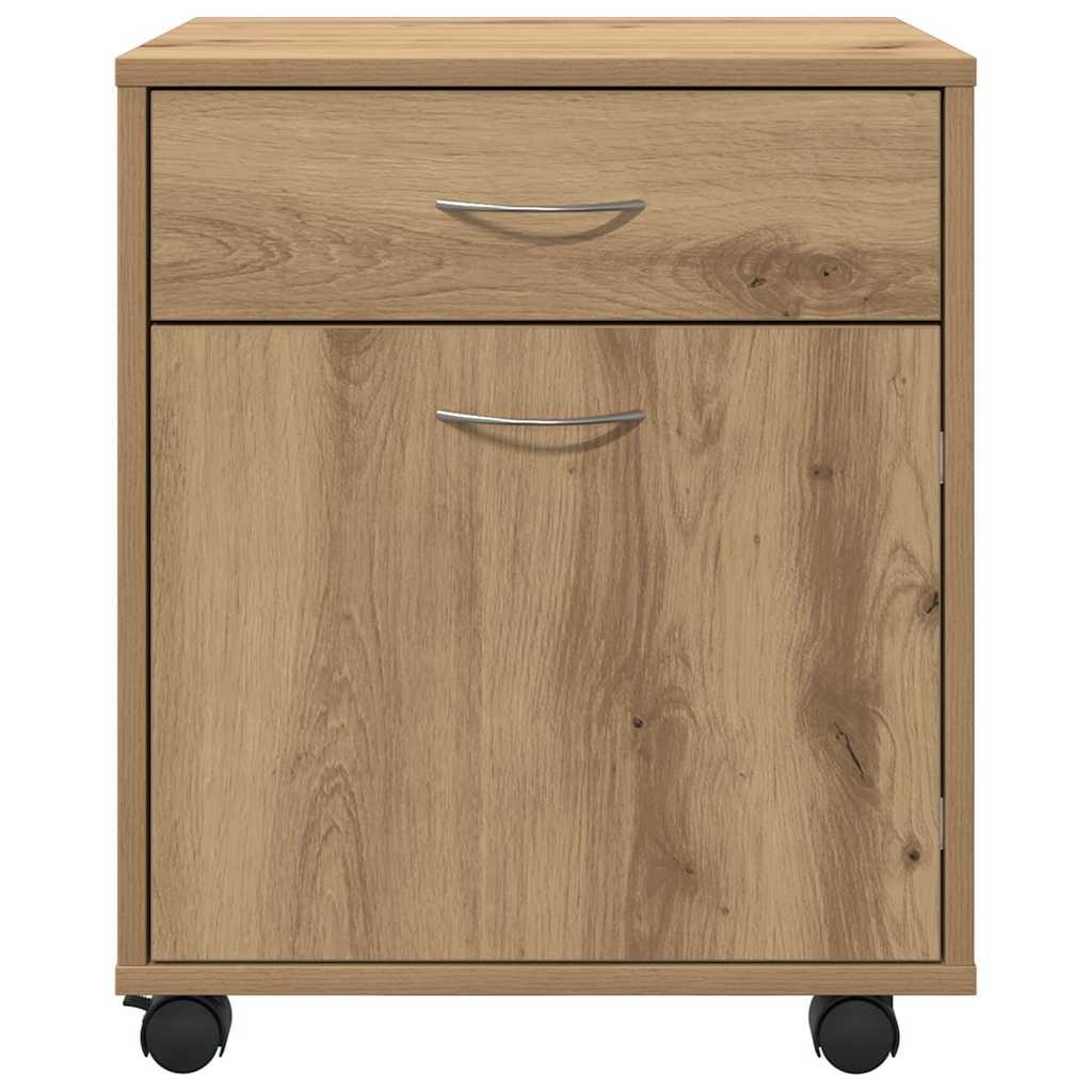 Rolling Cabinet Artisan Oak 45x38x54 cm Engineered Wood