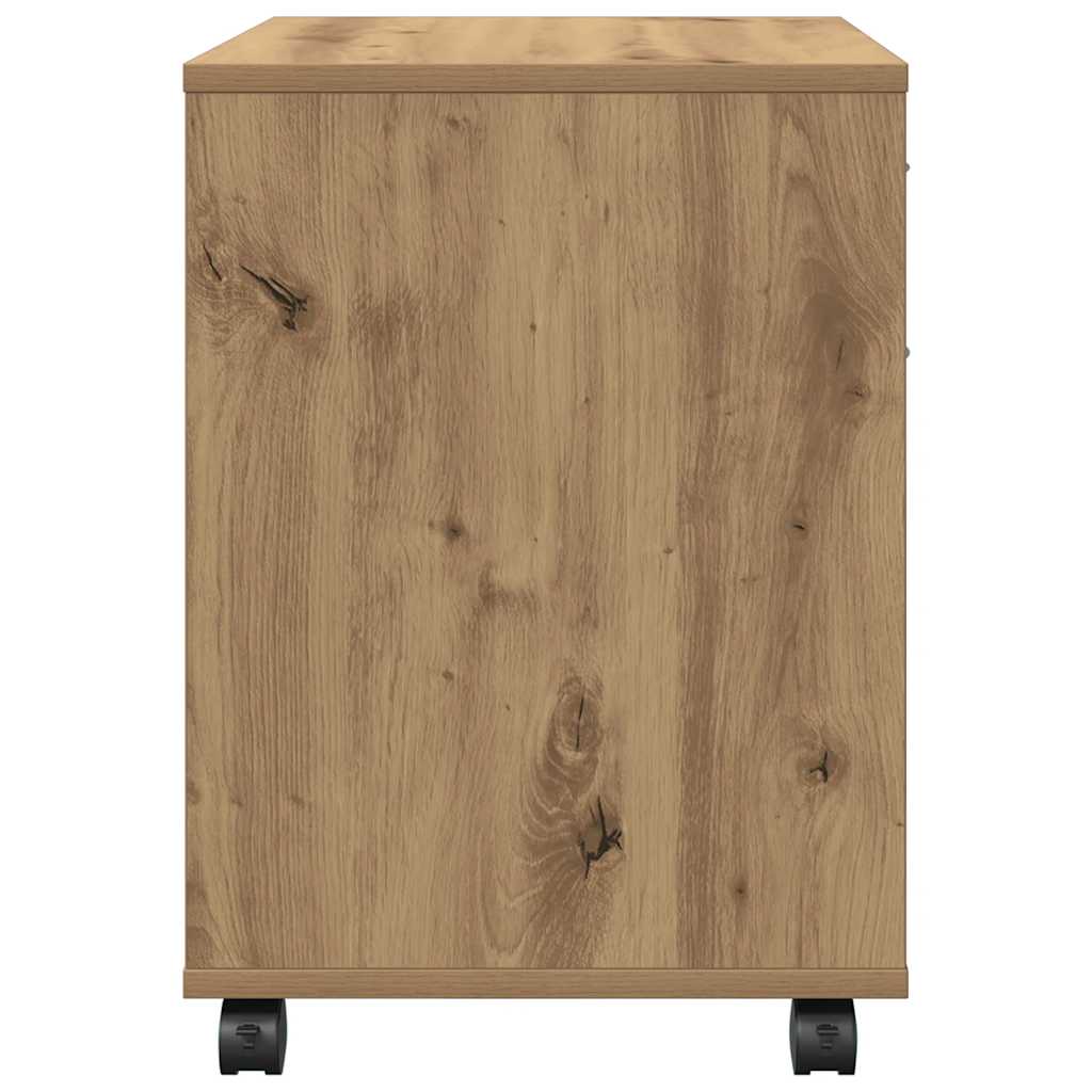 Rolling Cabinet Artisan Oak 45x38x54 cm Engineered Wood