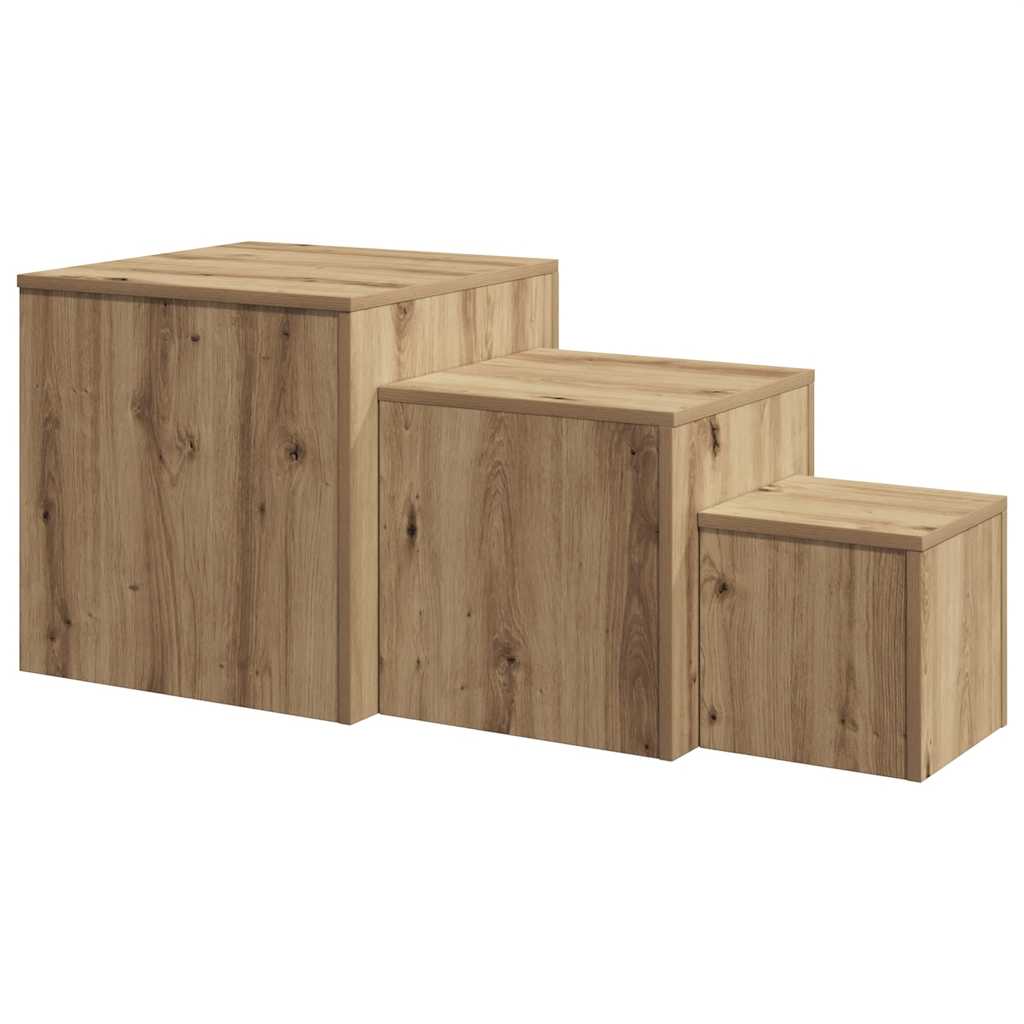 Side Tables 3 pcs Old Wood Engineered Wood