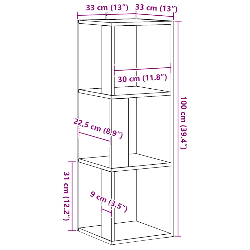 Corner Cabinet Artisan Oak 33x33x100 cm Engineered Wood