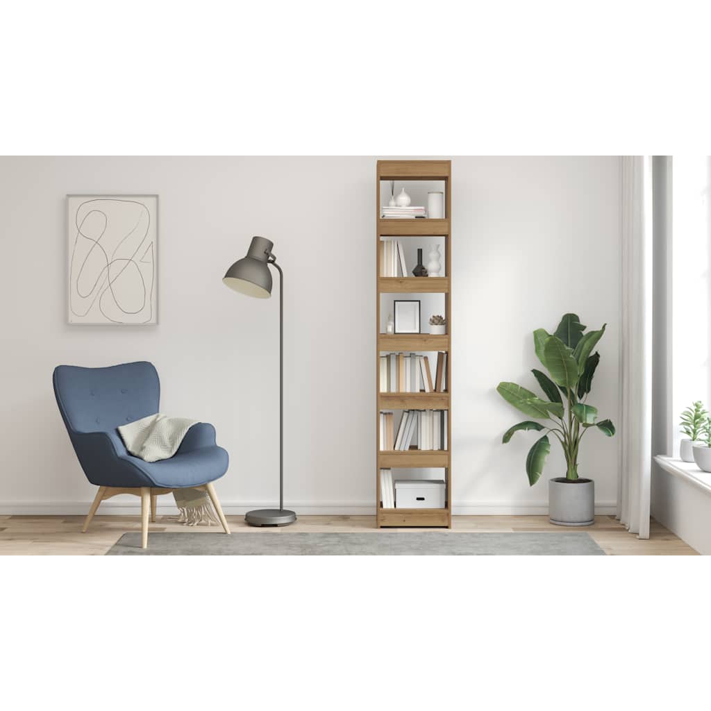 Book Cabinet/Room Divider Artisan Oak 40x30x198 cm