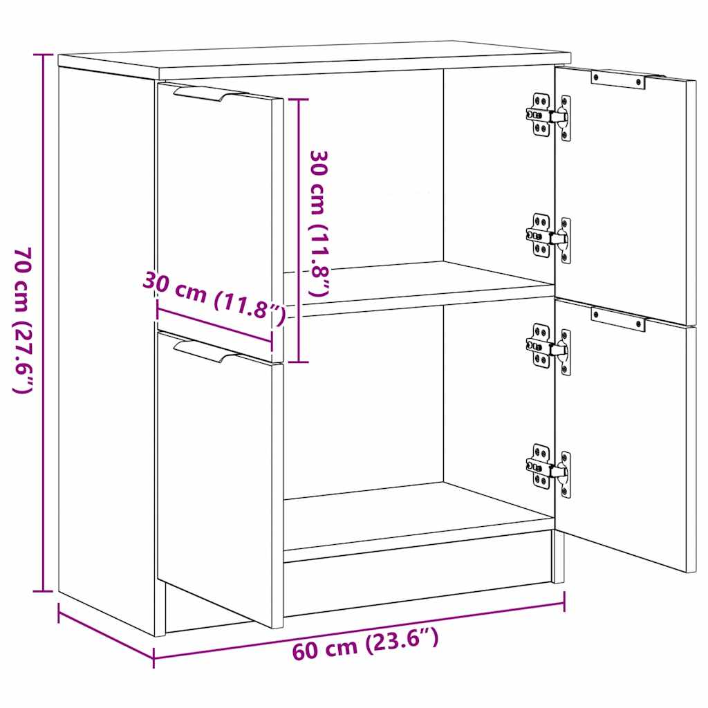 Sideboard Artisan Oak 60x30x70 cm Engineered Wood