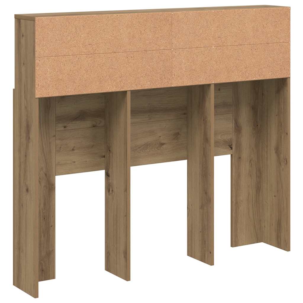 Headboard Cabinet Artisian Oak 120x19x103.5 cm Engineered Wood