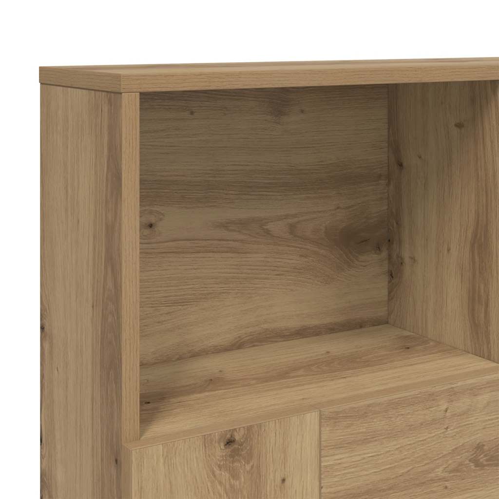 Headboard Cabinet Artisian Oak 120x19x103.5 cm Engineered Wood