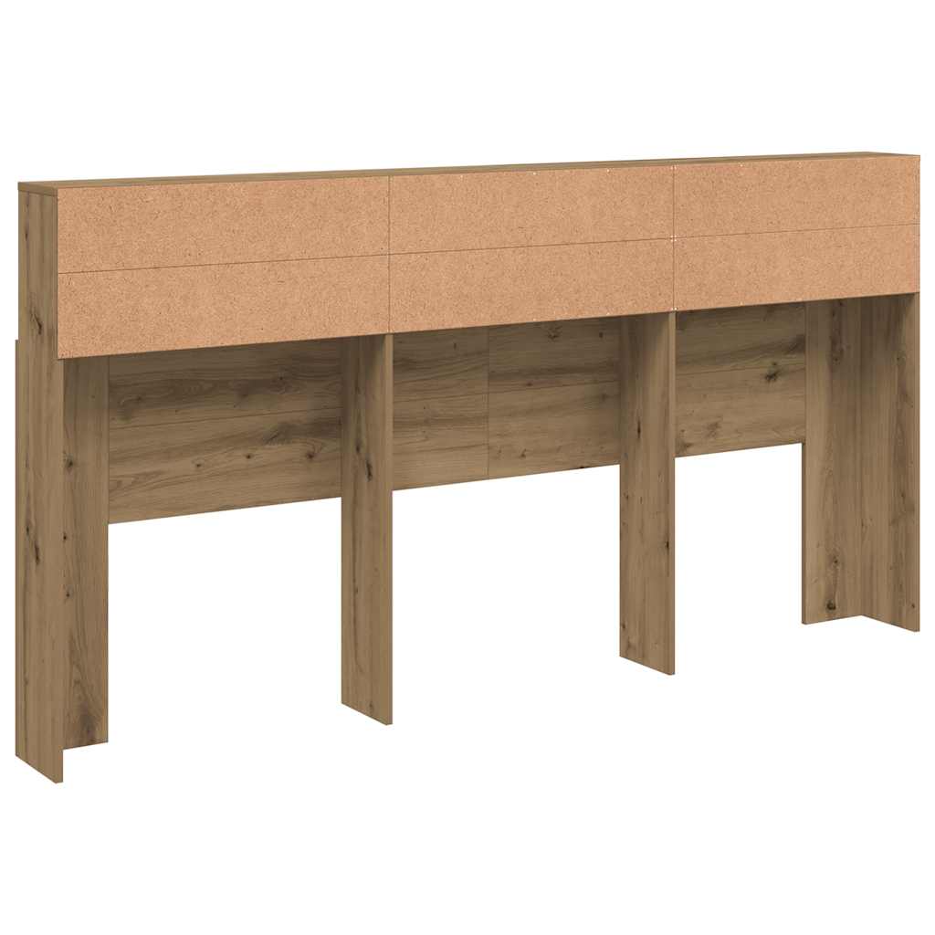 Headboard Cabinet Artisian Oak 200x19x103.5 cm Engineered Wood