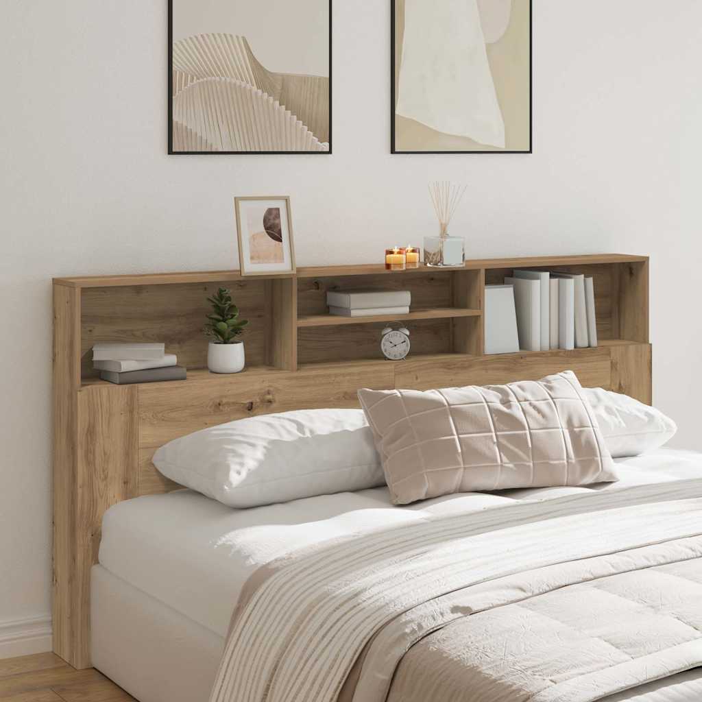 Headboard Cabinet Artisian Oak 200x19x103.5 cm Engineered Wood