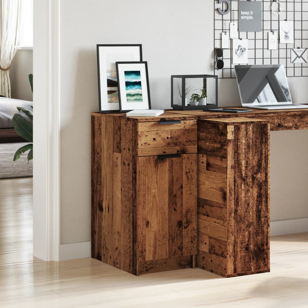 Desk Cabinet Old Wood 33x50x75 cm Engineered Wood