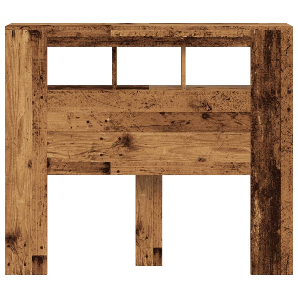 LED Headboard Old Wood 120x18.5x103.5 cm Engineered Wood
