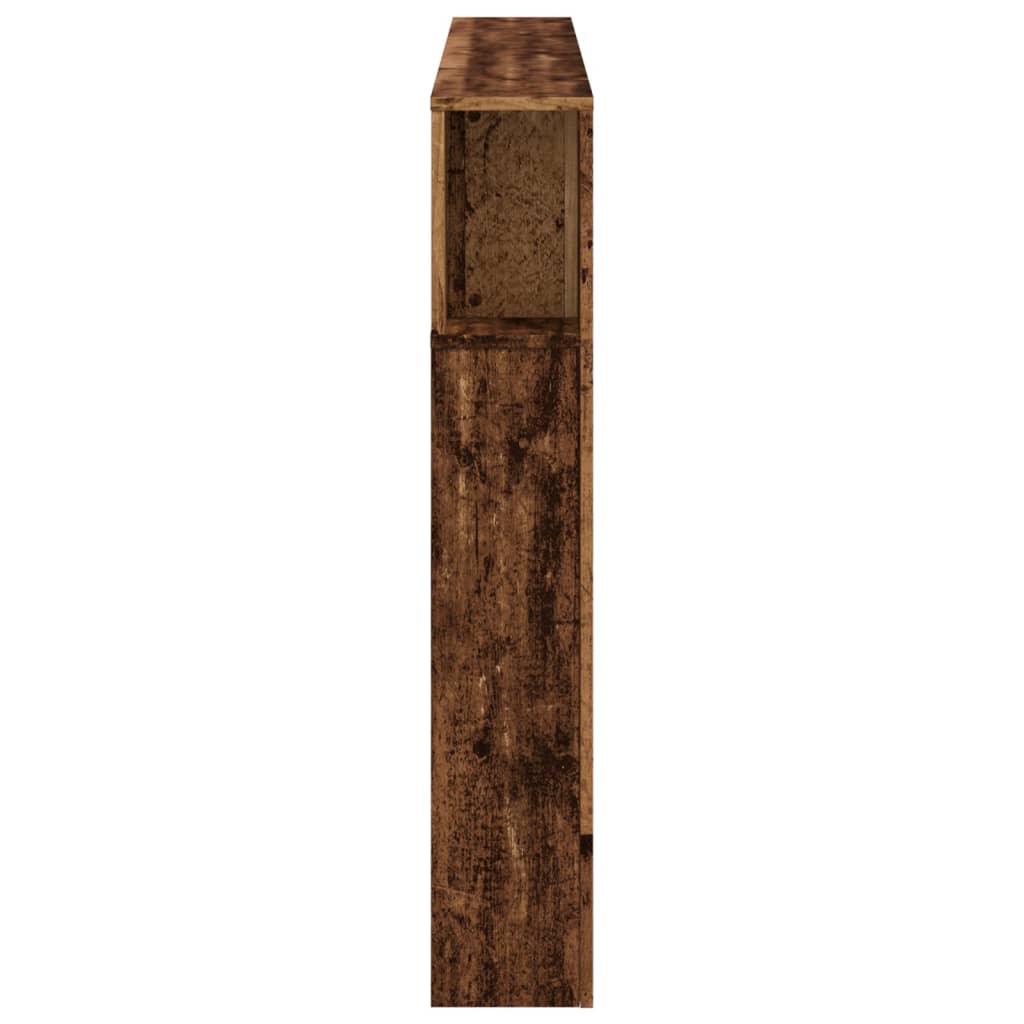 LED Headboard Old Wood 160x18.5x103.5 cm Engineered Wood