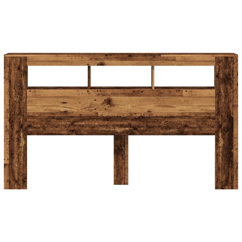 LED Headboard Old Wood 180x18.5x103.5 cm Engineered Wood