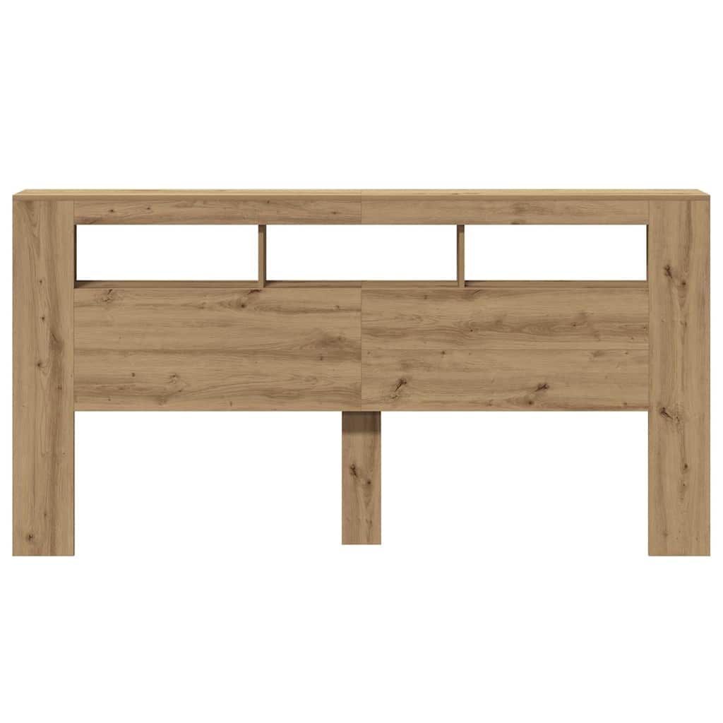 LED Headboard Artisan Oak 200x18.5x103.5 cm Engineered Wood