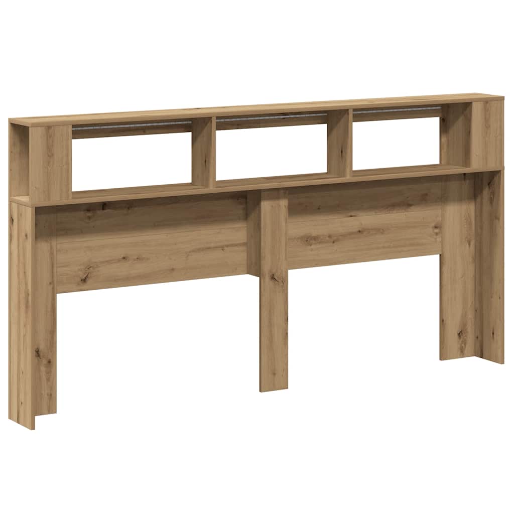 LED Headboard Artisan Oak 200x18.5x103.5 cm Engineered Wood