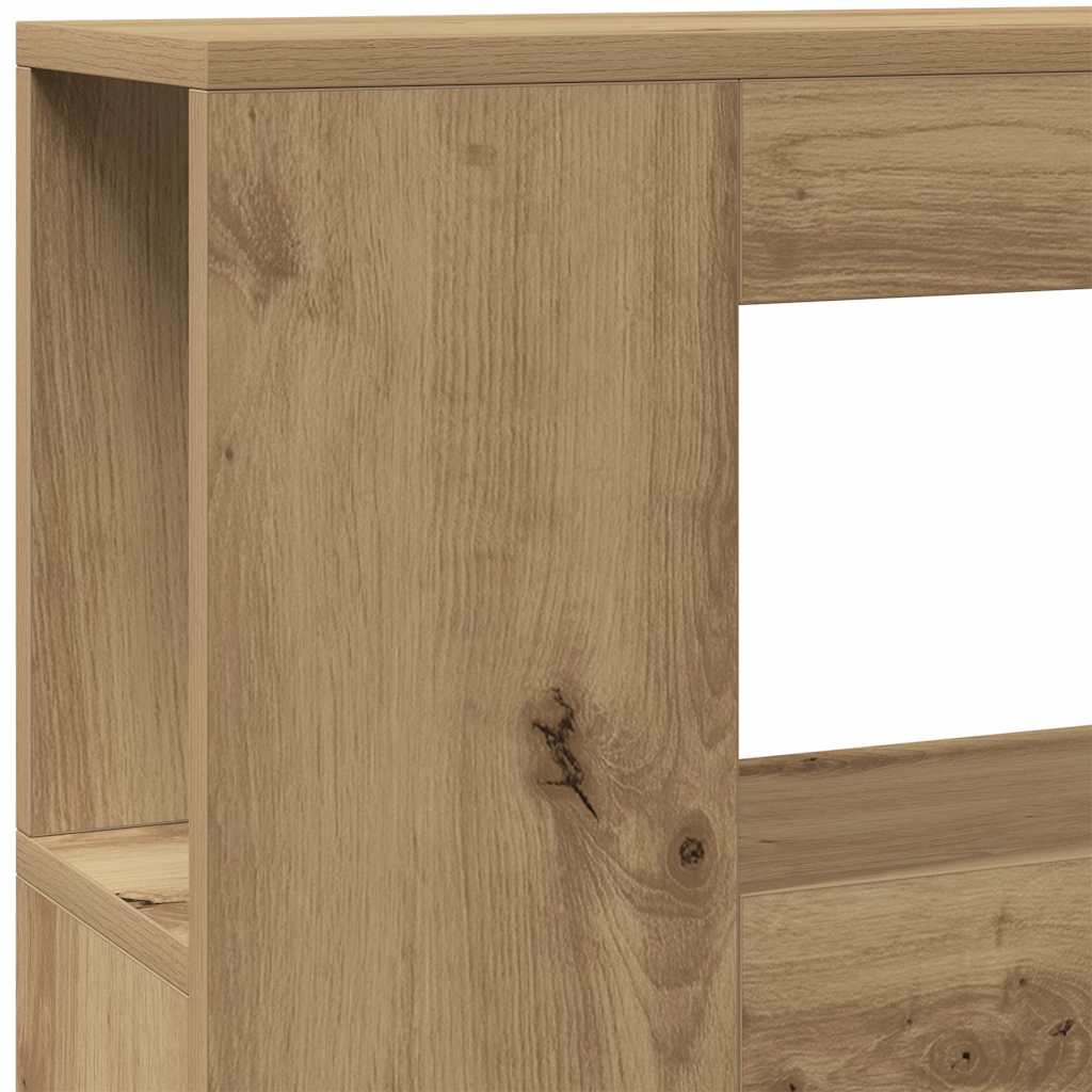 LED Headboard Artisan Oak 200x18.5x103.5 cm Engineered Wood