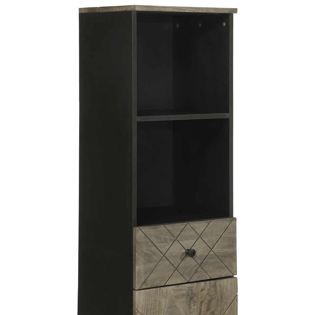 Bathroom Cabinet Black 38x33x160 cm Solid Wood Mango